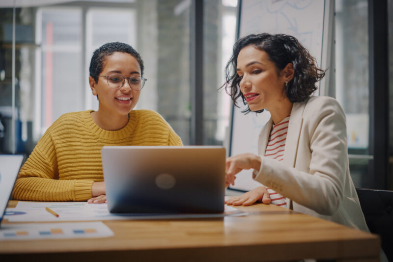 diverse women coworking