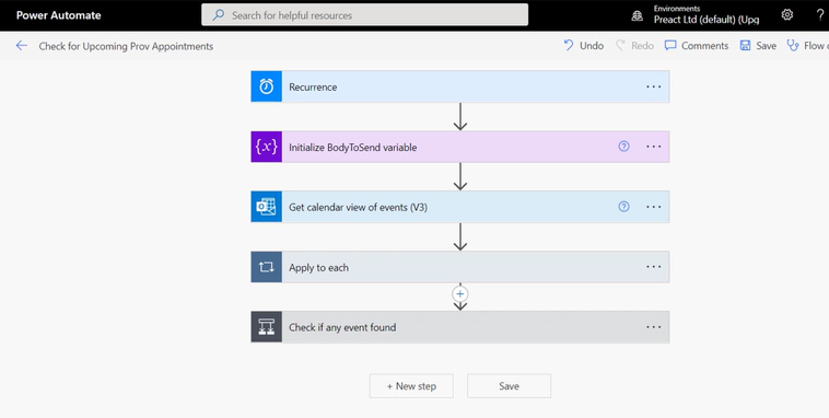 Power Automate Calendar Check