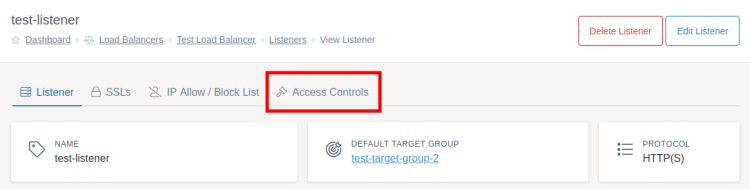 Access Controls Tab