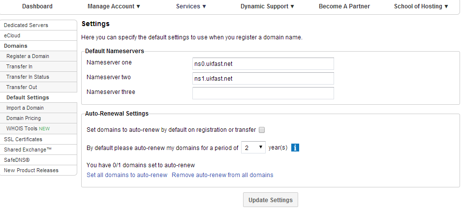 Domain registration page 2