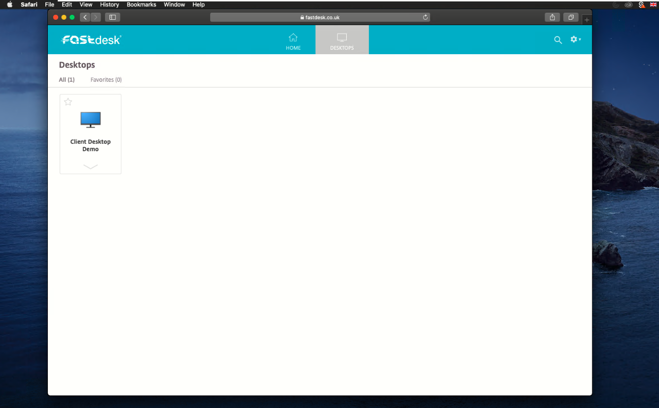 Image 7: FastDesk web Portal Desktops Page