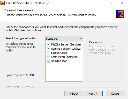 FTP install Components