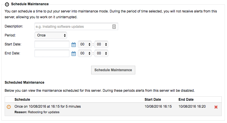 Schedule Downtime