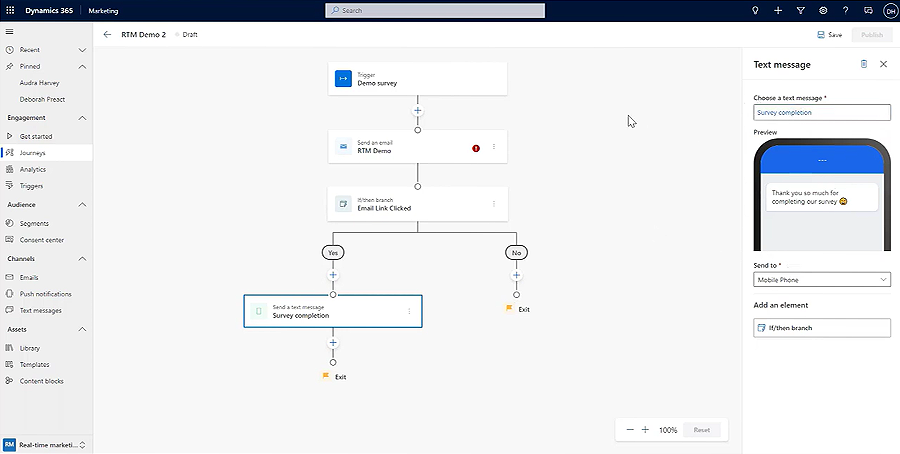 Real time marketing journeys