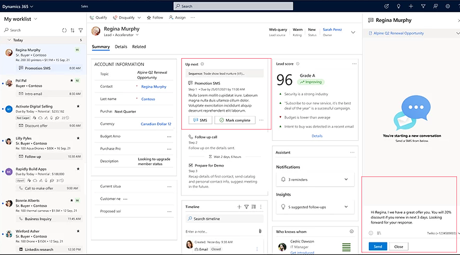 Dynamics 365 SMS Integration